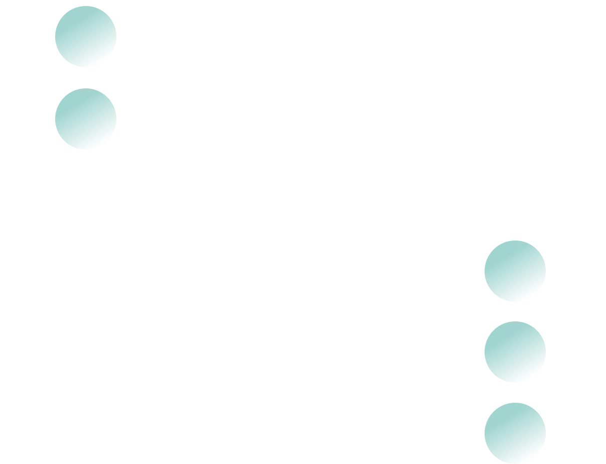 five teal gradient circles